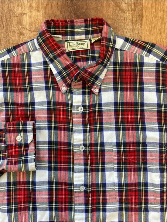 L.L. Bean Other - Vintage L.L. Bean Flannel Shirt Mens Large Red Plaid Regular Fit Made in USA 90s